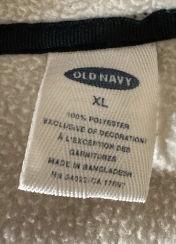 Old Navy mens XL tan and black fleece Pullover Drawstring Waist Zip Pocket - Picture 6 of 8