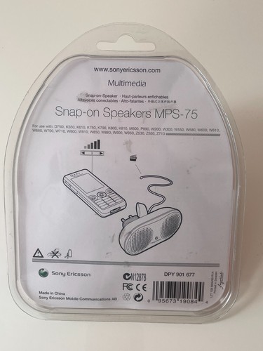 NEW SEALED SONY ERICSSON PORTABLE SPEAKERS MPS-75 FOR W880 - W890 - K800 - K750 - Picture 2 of 2