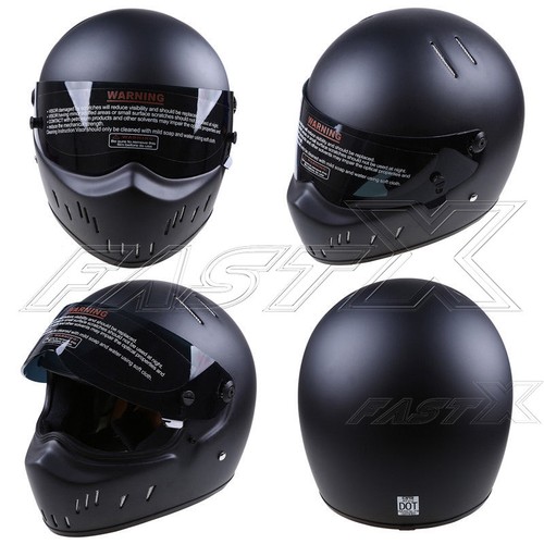 Casco de calle para moto bandido motocicleta karting cara completa fibra de vidrio negro DOT - Imagen 13 de 14