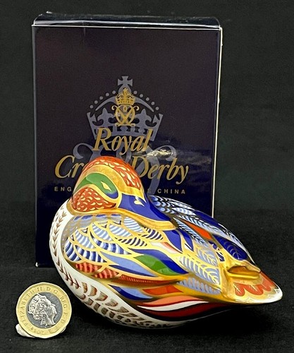 Royal Crown Derby 'Teal' Duck' Boxed Paperweight 1st Quality Gold Stppr (MMII(E)