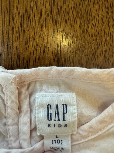 Gap Kids Girls Pale Pink Eyelet Flutter Sleeve Top Sz L (10) *ADORABLE* - Picture 3 of 4