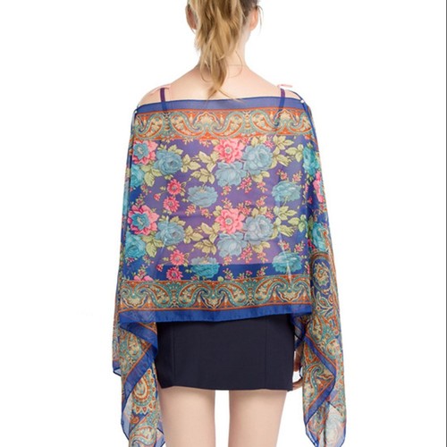 Sciarpa donna chiffon pashmina bottoni swing top leggera boho estiva copricostume - Foto 27 di 29