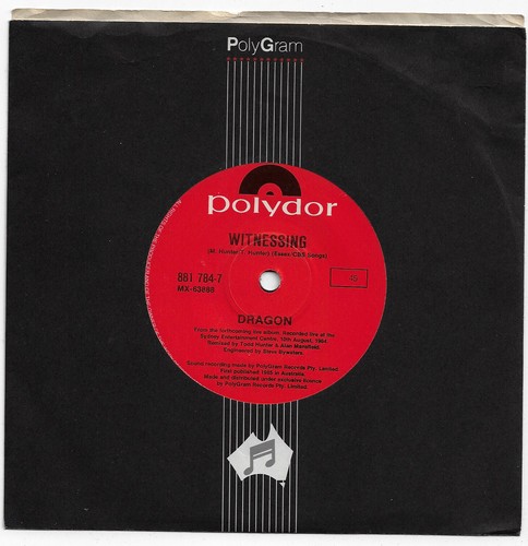 DRAGON speak no evil /witnessing AUSSIE POLYDOR 45rpm_1985 beautiful MINT VINYL - Bild 2 von 2