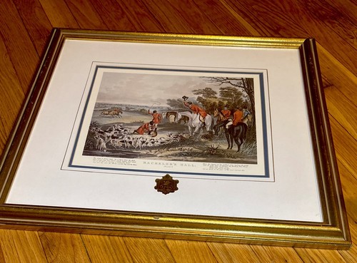 Piatto sala scapoli vintage 5 stampa artistica con cornice oro originale 20”x22-1/2” *COME NUOVO - Foto 3 di 8