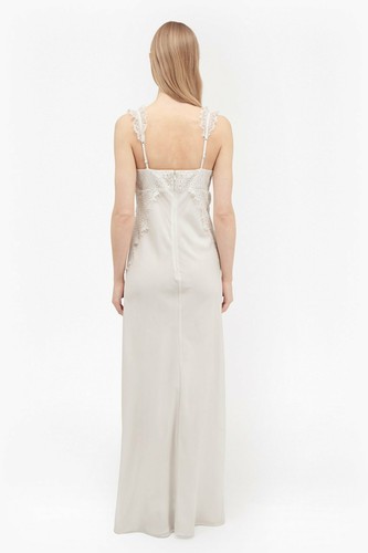 Maxi abito da sposa French Connection estivo bianco Georgina pizzo UK 6 rrp £ 160. - Foto 5 di 5