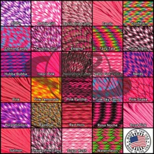 550LB Parachute Rope Paracord Pink Colors 10' 25' 50' 100' Feet Length Options