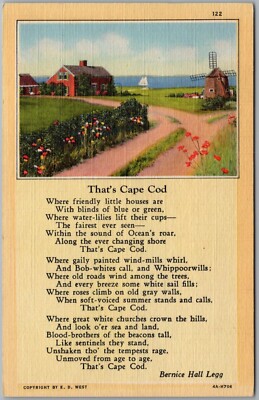 That's Cape Cod Bernice Hall Legg Cape Cod Massachusetts Postcard L164