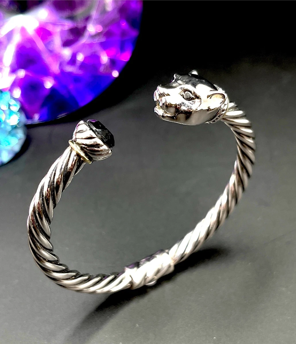 Onyx and diamond panther bracelet new arrivals
