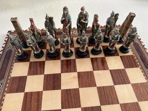Vintage Chess Set Spanish Handmade hard-carved painted 50cm x 50cm board NIGRI? - Picture 14 of 22