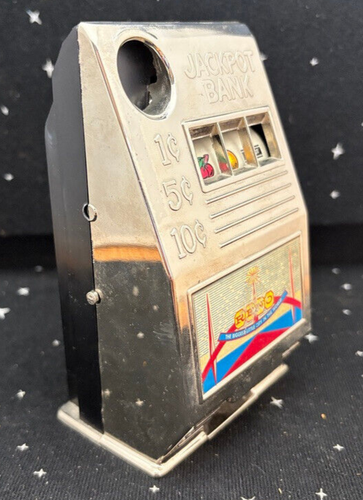 VTG Reno Plastic Co. Slot Machine Bank 6" Parts/Restoration Nonworking - Picture 11 of 16