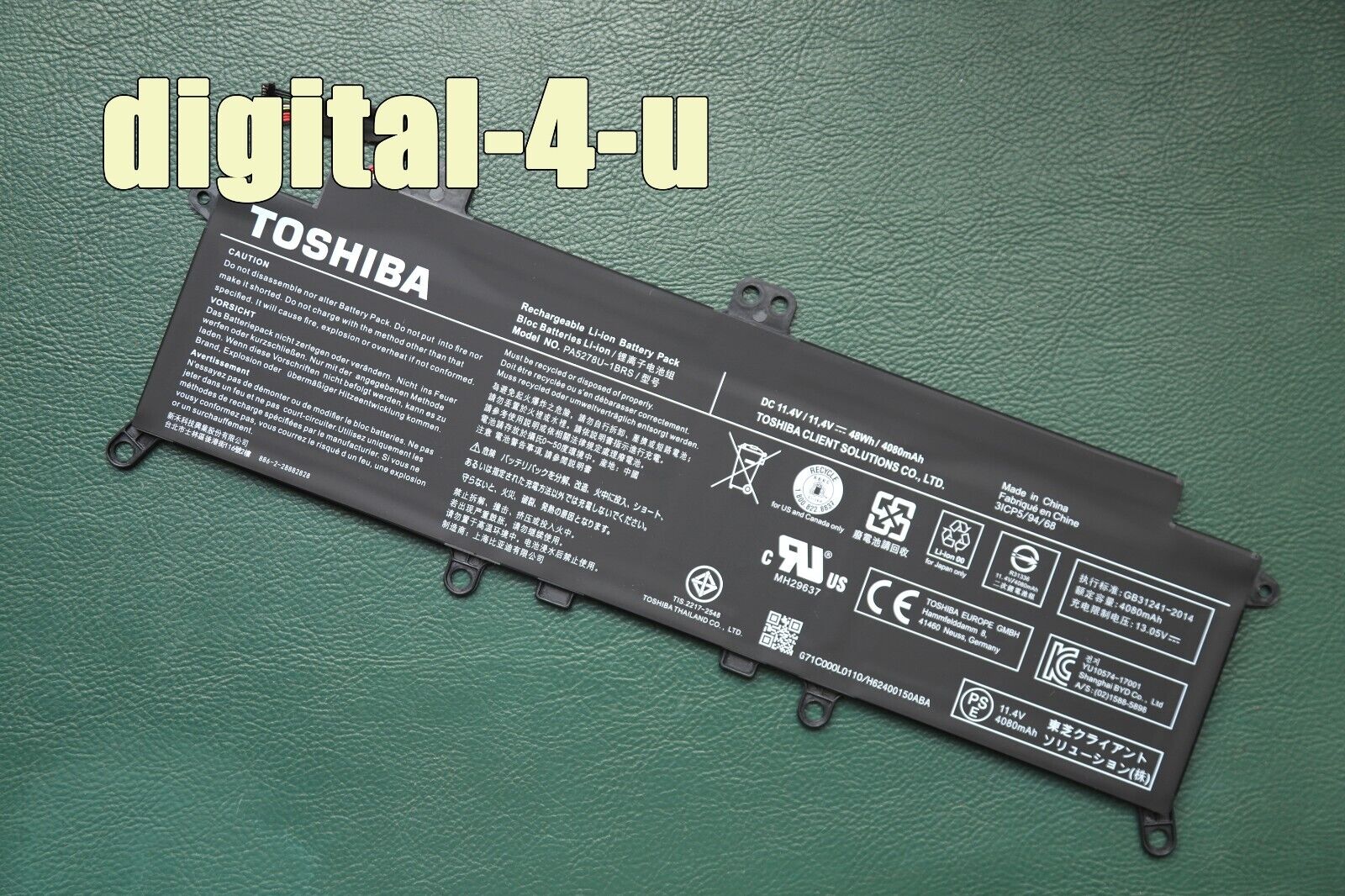 New Genuine PA5278U 1BRS Battery For Toshiba Portege X30 D X30 E Tecra new-genuine-pa5278u-1brs-battery-for-toshiba-portege-x30-d-x30-e-tecra