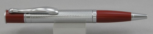 Monteverde Jewelria Mini Burgundy & Chrome Barely Pattern Ballpoint Pen  - New - Picture 3 of 4
