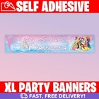 Disney Princess Personalised Banner Kids Birthday Party Self Adhesive XL!