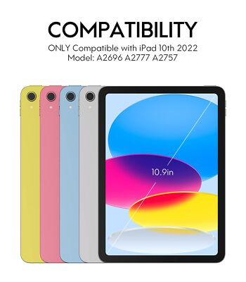 CHESONA Tastatur Hülle für iPad 10.2 Zoll 9/8/7 Generation, 7-Farbige Beleuchtung, 2 BT Kanäles, Wiederaufladbar Abnehmbare QWERTZ Tastatur, Schwarz