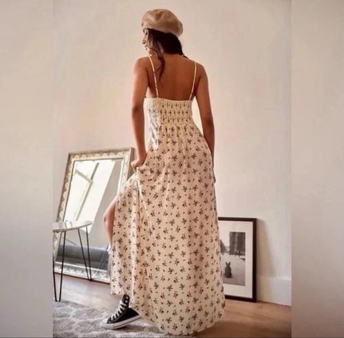 Intimately Free People Maxi Slip Dress Size Small Out & About Floral Sleeveless - Picture 8 of 16