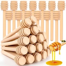 25 Pcs 3 Inch Honeycomb Sticks Wooden Honey Dipper Sticks for Honey Jars