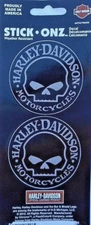 Harley Davidson  Willie G Skull Two  decal Sticker Set 2.1/2" x 2.1/2" Licensed 
