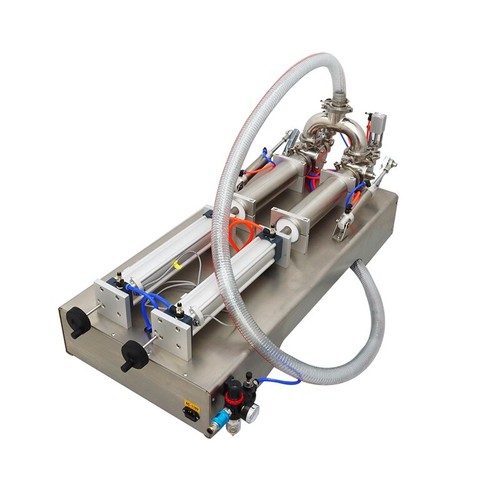 110V 50-500ml Paste&liquid filling Machine Double Head Piston Filler with Hopper - Picture 6 of 24