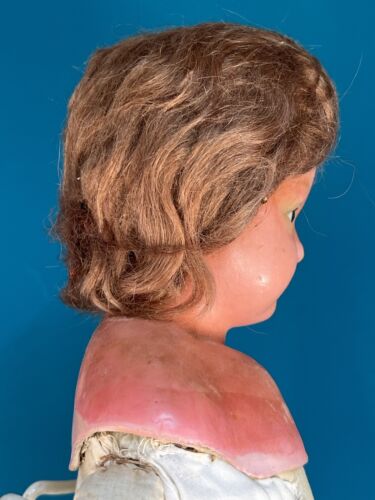 Antique German 23” Wax Over Papier Mache Sleepy Eye Fashion Doll - Picture 9 of 20