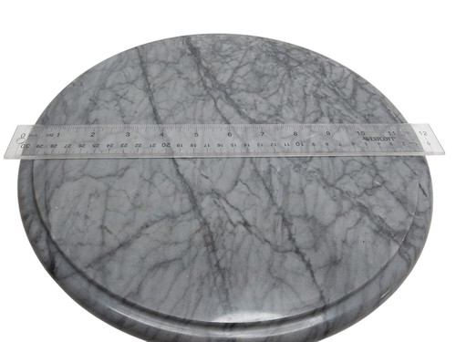 Tocadiscos Lazy Susan gris mármol 12" diámetro bandeja giratoria para servir - Imagen 7 de 7