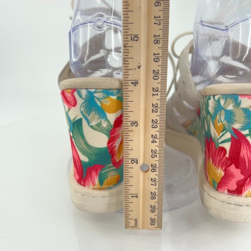Born Piru Wedge Sandals Women's 8 Tropical Floral Lace Up Gladiator Boho Leather - Picture 8 of 15