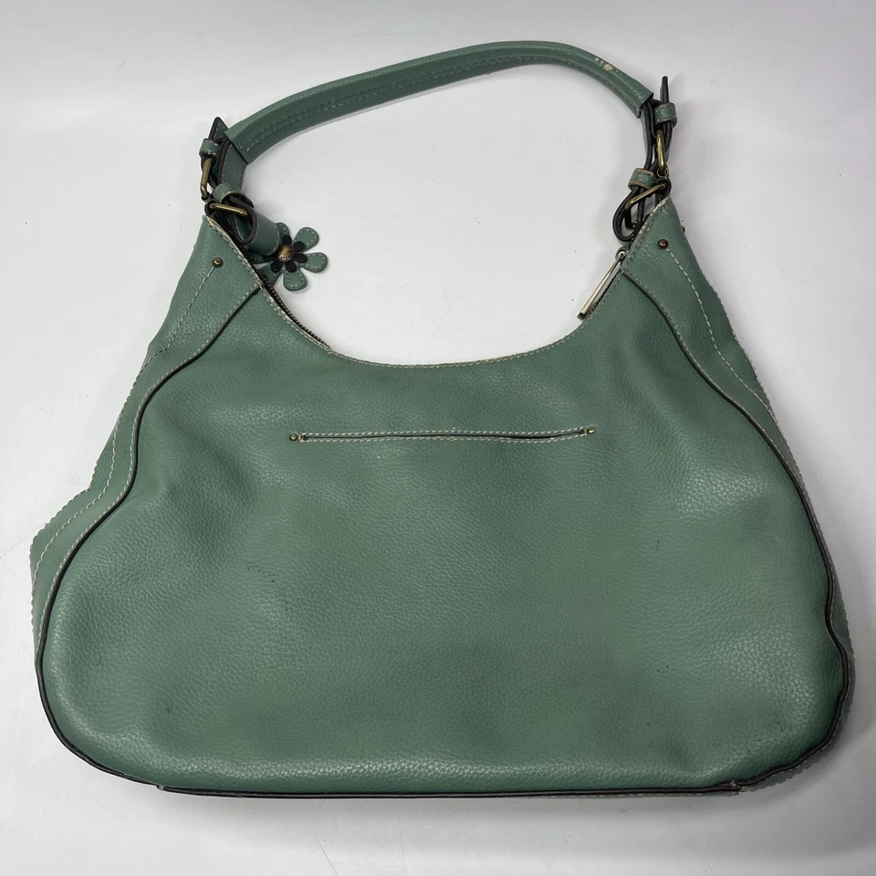 CHALA Sweet Hobo Teal Green Shoulder Bag Tote With Flower - Image 2 of 4