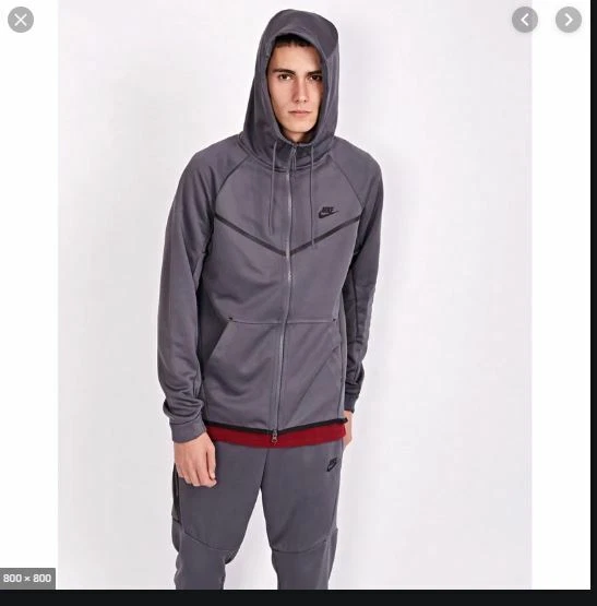 NEW MENS S SMALL NIKE TECH ICON HOODIE FZ JACKET BLACK GRAY AQ0823