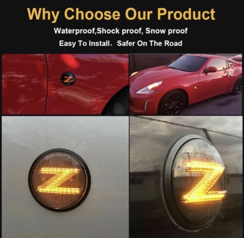 2X Luz LED de señalización lateral para guardabarros para Nissan 370Z Z34 350Z Z33 2009-20 - Imagen 4 de 12