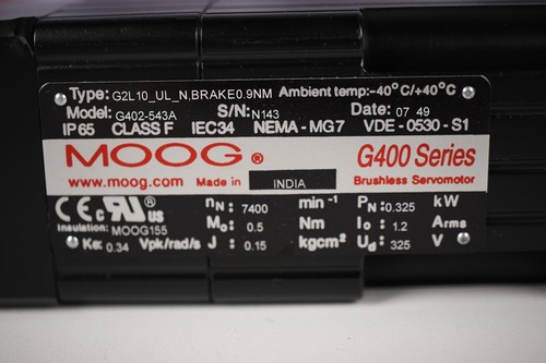 MOOG G402-543A (G2L10-UL-N) (SERVOMOTOR) - 6 meses de garantía - Imagen 2 de 8