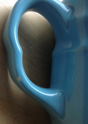 Set 2 Oxford Stoneware 5" Pitcher Brown/Cream & Turquoise USA 1940's vintage - Picture 11 of 12