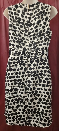 H&M Womens Knee Length Wrap Dress Size 8 Black White V-Neck Sleeveless - Afbeelding 7 van 22