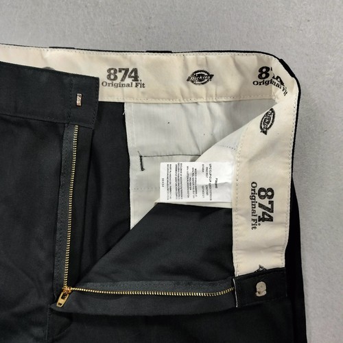 Dickies 874 Original Fit Black Khaki Work Pants Mens Size Actual 36x33 - Picture 3 of 5