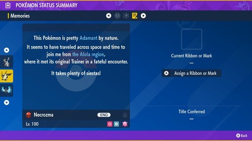 Shiny 6IV Necrozma Dusk Form Adamant Nature XXXL Pokemon S/V Indigo Disk - Picture 4 of 5