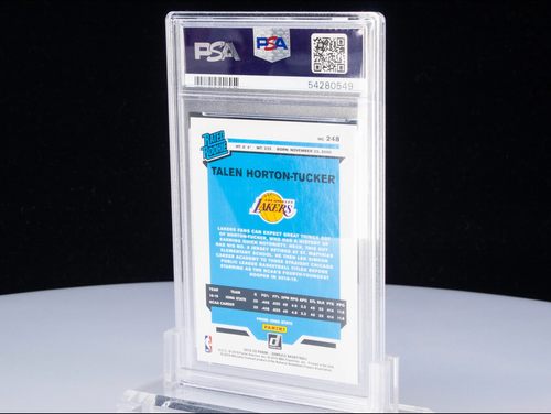 2019 Talen Horton-Tucker Panini Donruss Purple/Green Laser #248 RC 1/10 PSA 10 - Video 1 of 1