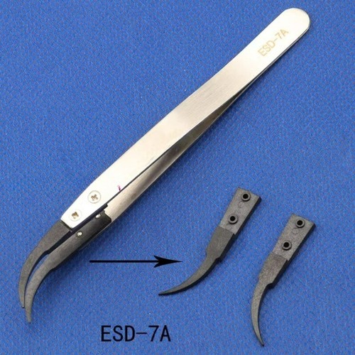 Pinzetta antistatica in acciaio inox 1 pezzo con punta in plastica sostituibile - Foto 9 di 21