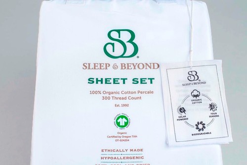100% Certified Organic Cotton Percale Sheet Set - Picture 6 of 10