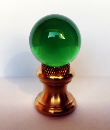 LAMP FINIAL-GLASS ORB IN 12 COLORS-SOLID BRASS BASE W/DUAL THREAD (1-Pc.) - Picture 22 of 40