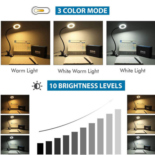 48LED USB Clamp Clip On Flexible Desk Light Bed Reading Table Study Night Lamp - Picture 2 of 13