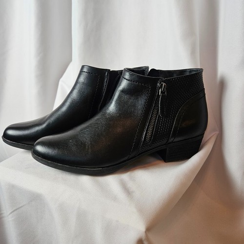 Rockport Cobb Hill Carly Black Leather Bootie Ankle Boot Women's US 8.5M / EU 39 - Picture 2 of 7