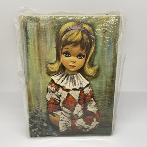 Eden Vintage Print Set 2 MID Century Modern Big Eye Sailor Girl Jester Sealed - Picture 2 of 12