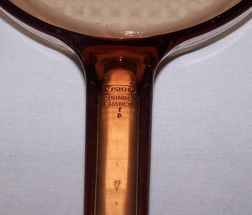 CORNING WARE VISION 7" SKILLET WAFFLE BOTTOM AMBER NO LID - Picture 4 of 4