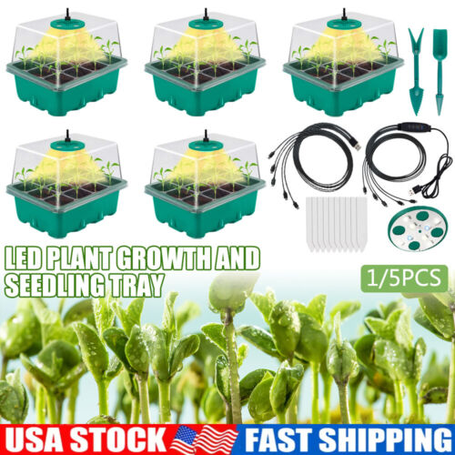 12 Hole Seed Seedling Tray With Grow Light Plant Germination Trays Seed Starter