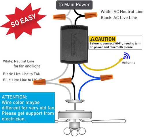 Nexet Smart Ceiling Fan & Dimmer Wall Switch Wi-Fi work with Alexa Google Home - Picture 22 of 28