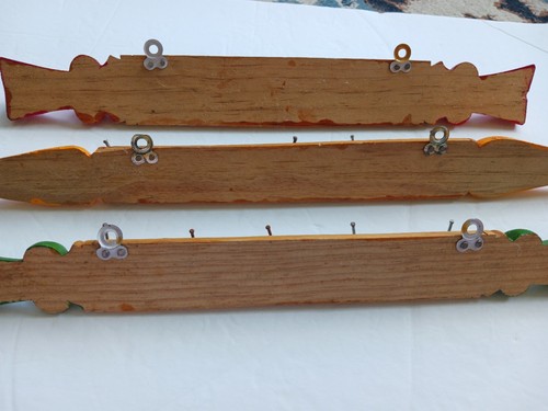 Juego de 3 pernos enrollables de madera para decoración de cocina kitsch de colección con ganchos perchas frutas verduras Deca - Imagen 9 de 10
