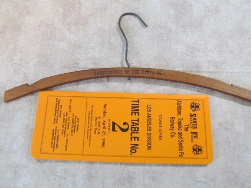 Vintage 1930's Santa Fe RR Wooden Coat Hanger Sleeper Car w/ S.F. timetable 1986 - Picture 4 of 4