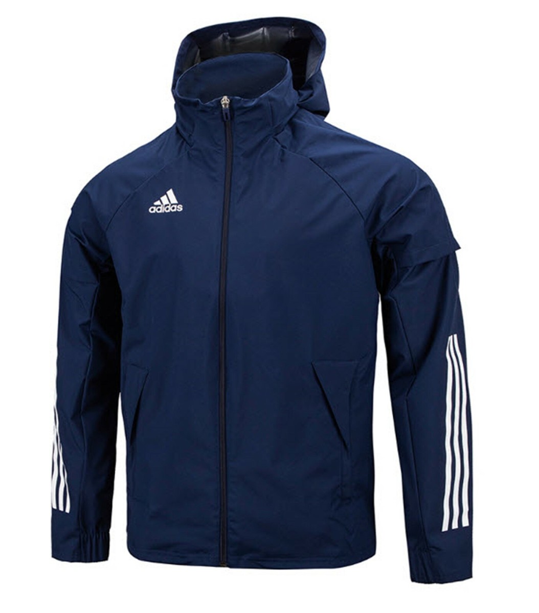 Adidas Men Condivo 20 ALL Weather Windbreak Jacket Run Navy Hood