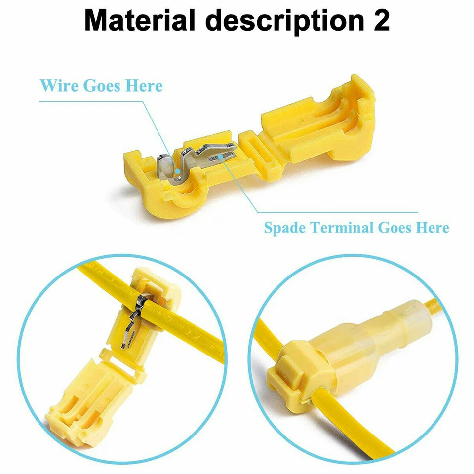 240Pc Quick Splice Scotch Lock T Tap Wire Joint Cable Crimp Terminals Connectors - Image 4 of 4