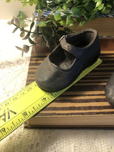 Beton Repliken von Mary Jane schwarze Babyschuhe silber bemalt Schnallen - Bild 11 von 11