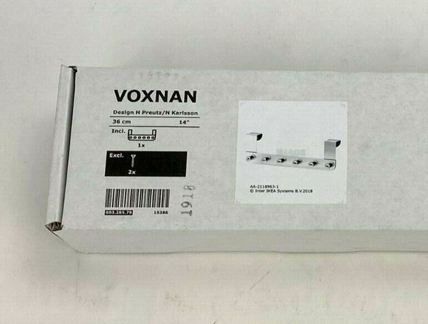 IKEA Voxnan Percha para Puerta Efecto Cromo Nuevo 14"