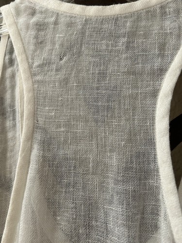 Camiseta sin mangas Eileen Fisher usada en excelente estado con corbata delantera marfil 100 % lino S - Imagen 5 de 5
